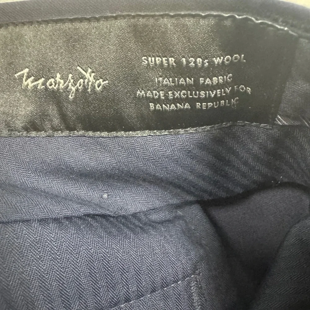 Banana Republic Marzotto Italian Wool Pants Blue 38x32 Standard Fit Super 120s